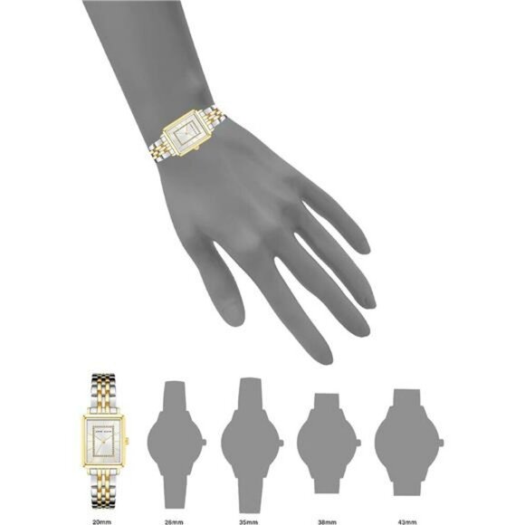 Womens Two Tone Bracelet Watch Gold Silver Glitter Dial Dressy Fashion - Picture 4 of 7